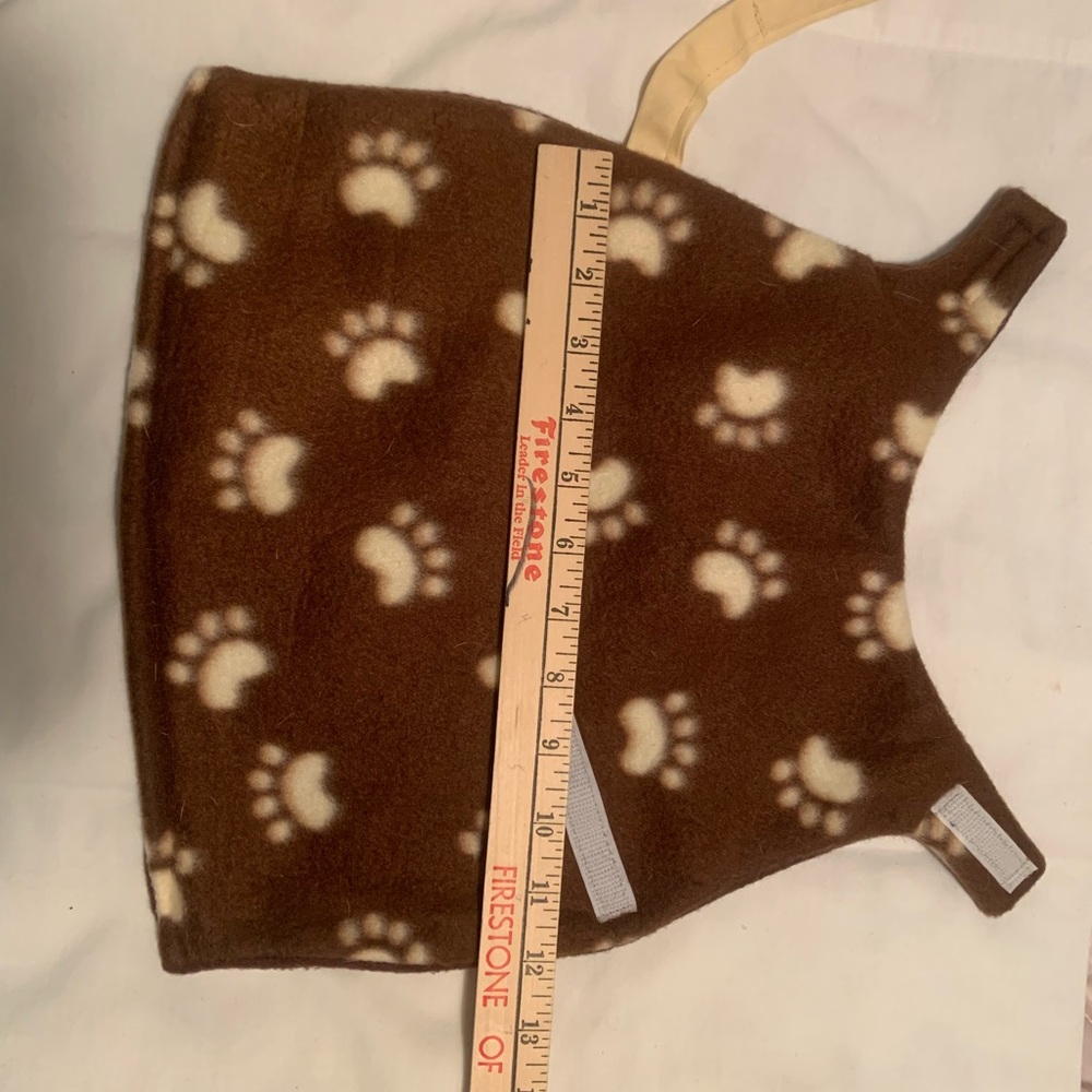 Brown Paw Print Fleece Dog Vest